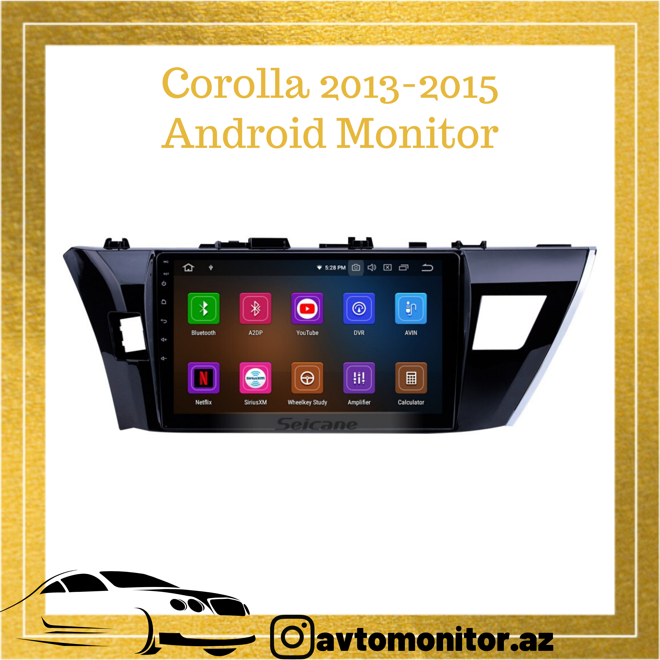 Corolla 2013-2015 üçün Android Monitor- -- --